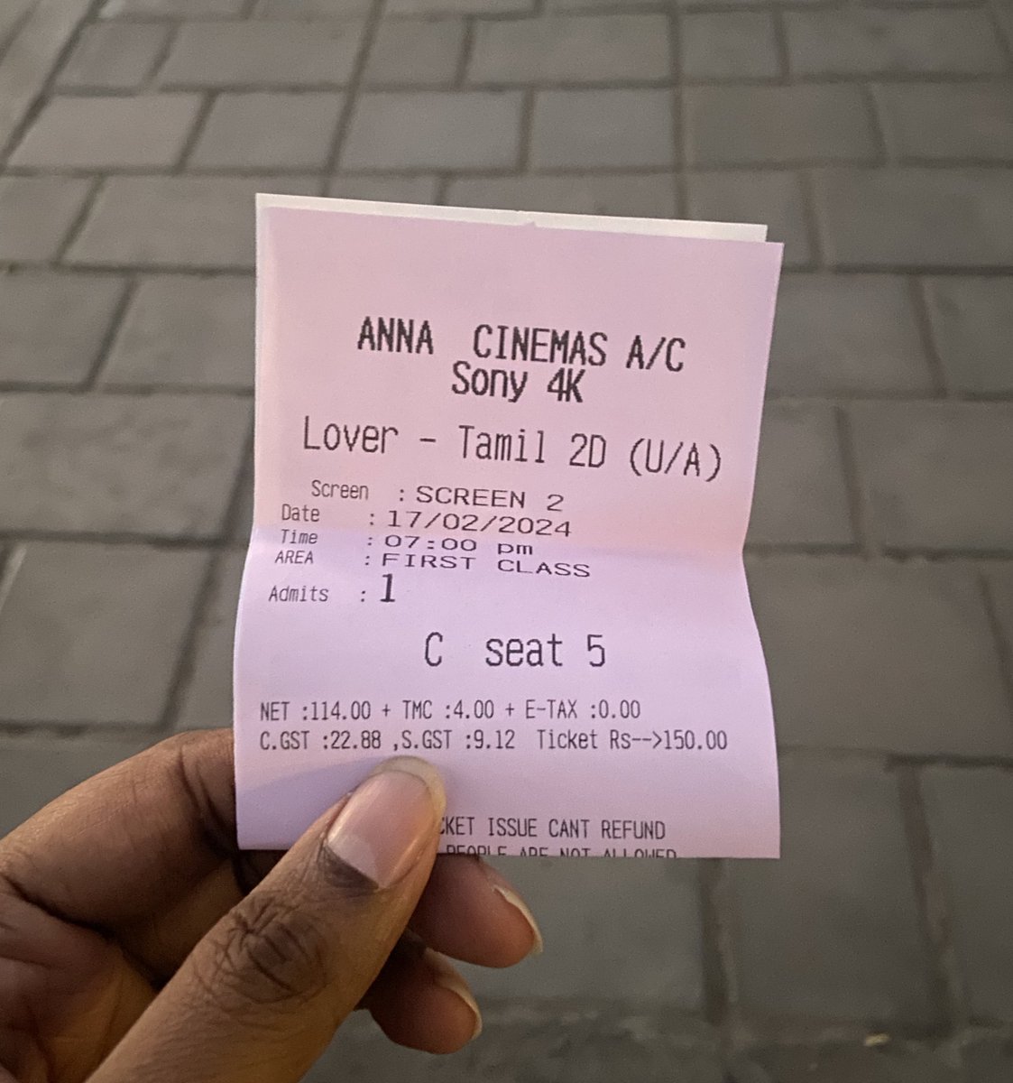 gadgetshari's tweet photo. Didn’t know it would feel weird to say :

“Lover padathuku 1 ticket bro” in the ticket counter 🥲

🎬 ST : #Lover https://t.co/TGhES9vTWK