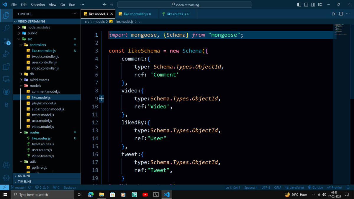 drlovphukn's tweet image. Today I code like controller with videos like, tweets like, comments like method. and also write router and fix bugs in video controllers and routes.
#backenddevelopment #mernstackdevelopment #mernstackdeveloper #javascript #expressjs #mongodb #mongodbatlas #nodejs