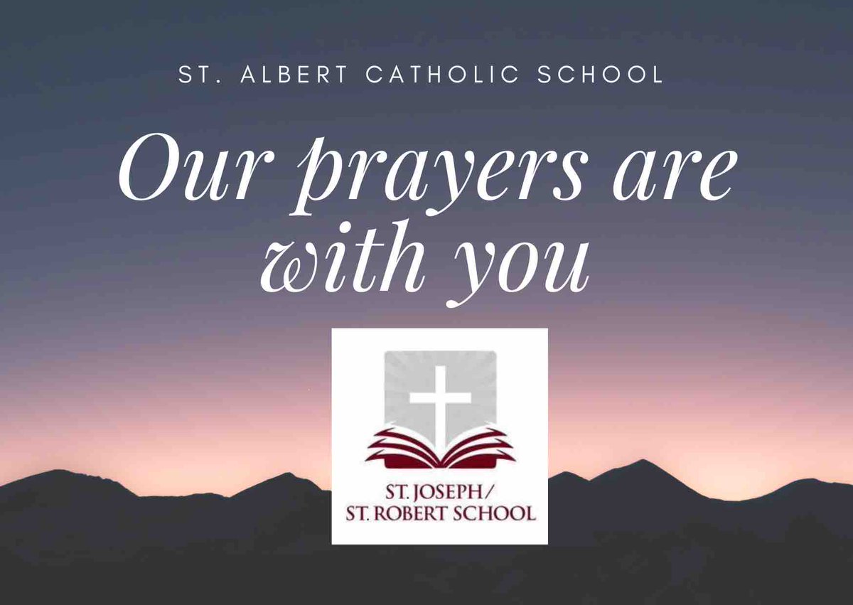 SjrSchool's tweet photo. Our deepest sympathy and prayers to the St. Albert School community.  #WeAreSJR, #SJRproud, #archphilly, #AOPS_school, @AOPS_schools https://t.co/P1VtBC4yMM