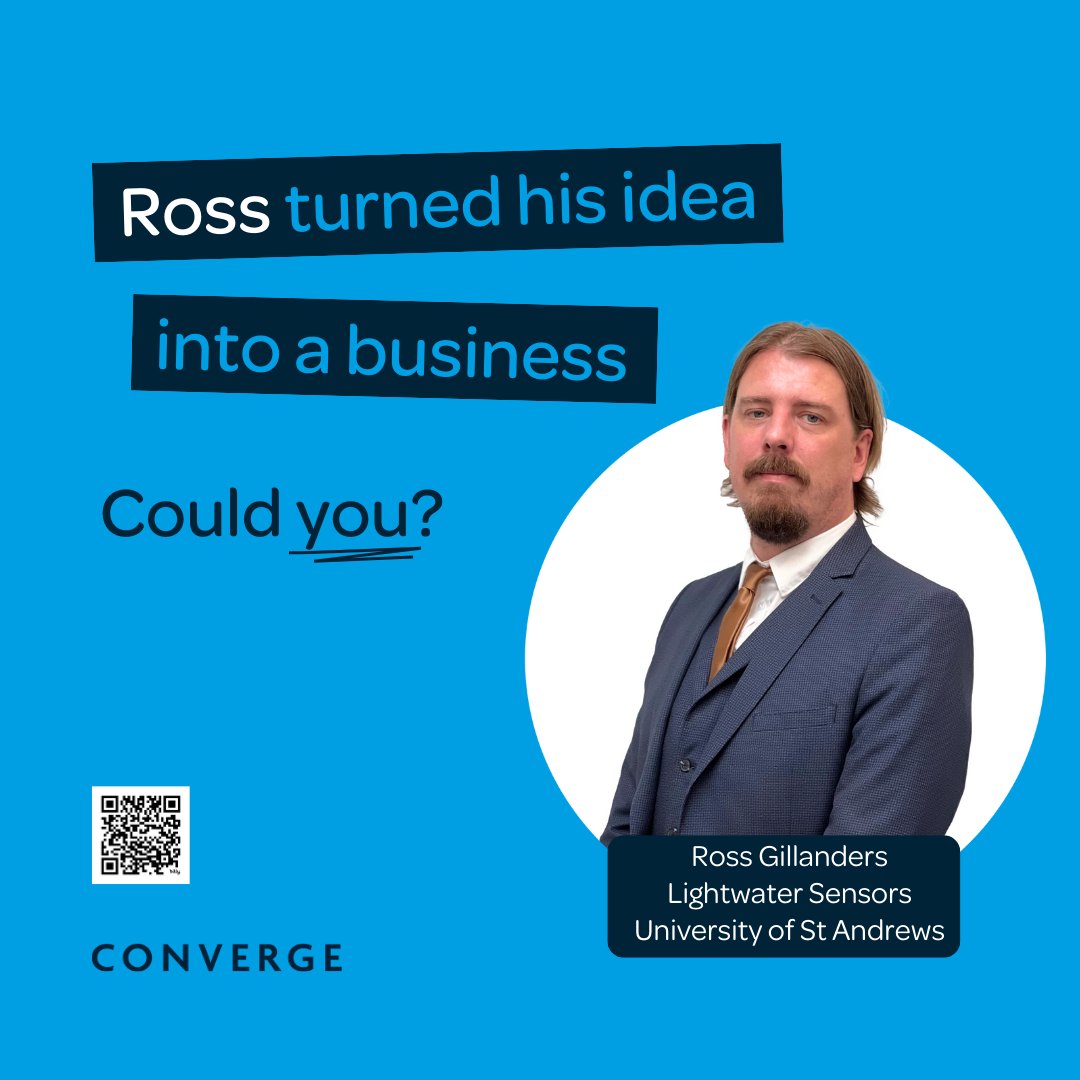 St Andrews Innovation (@st_ainnovation) on Twitter photo Ross founded <a href="/LightwaterSens/">Lightwater Sensors</a> to tackle water pollution. What problem could you solve?
Apply now for #Converge2024 to access funding & training to springboard your big idea. Open to university staff, students & graduates across Scotland until 3 April.
ow.ly/HMK050QyJof Ross founded <a href="/LightwaterSens/">Lightwater Sensors</a> to tackle water pollution. What problem could you solve?
Apply now for #Converge2024 to access funding & training to springboard your big idea. Open to university staff, students & graduates across Scotland until 3 April.
ow.ly/HMK050QyJof