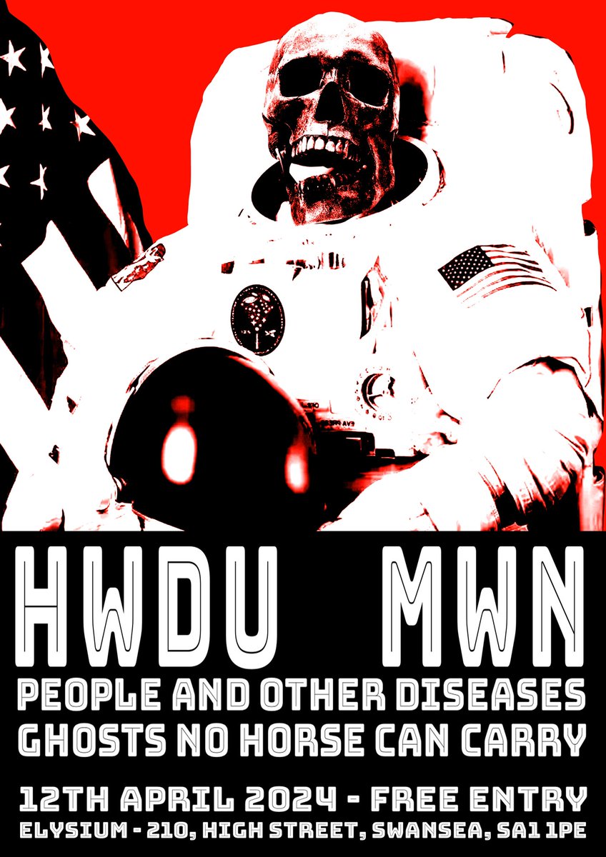April 12th at <a href="/elysiumgallery/">elysium</a> with Mwn, People And Other Diseases and Ghosts No Horse Can Carry. Gonna be a rippa!
