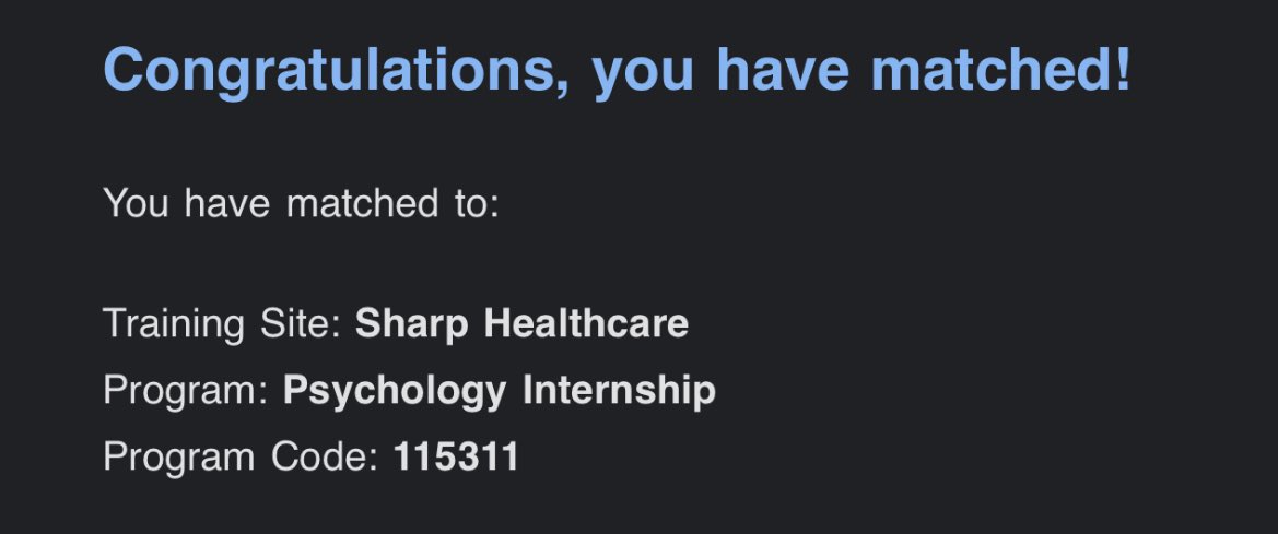xTatianaMarie's tweet image. It’s still hitting me that I matched with my #1 internship site at Sharp 🥹. California Bound for the next year ☀️ #matchday #APPIC
