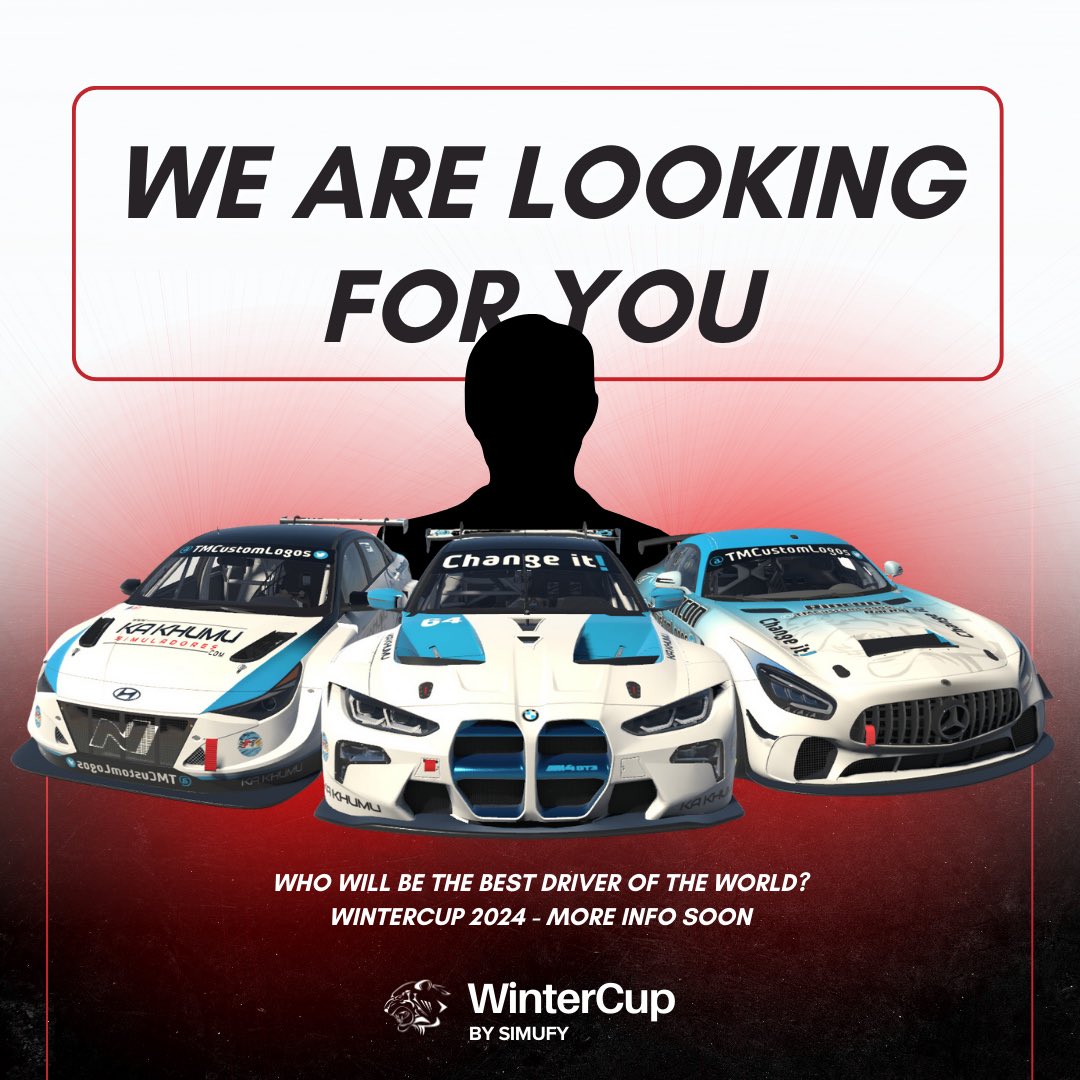 WinterCUP 2024!🏁

Buscamos al mejor piloto, aquel que se adapte a cualquier circunstancia, ya sea Turismos, Formulas, en seco, bajo la lluvia, con un pricepool +1500€🤌

Y si eres tu? 🫵

More info soon…