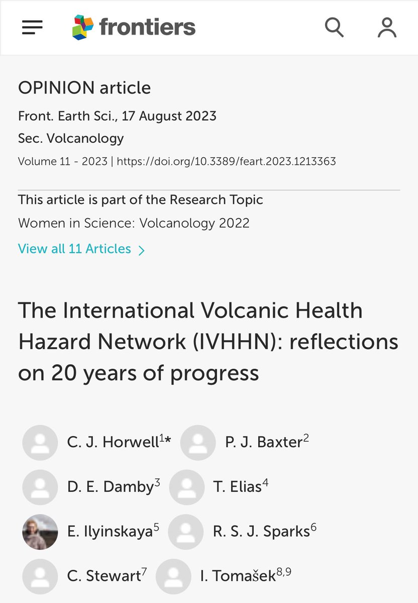 Thanks to everyone @COVolcanoes12/#CoV12 for their kind words about #IVHHN. If you want to find out more what we have been up to over the past 20 years please see: frontiersin.org/articles/10.33…