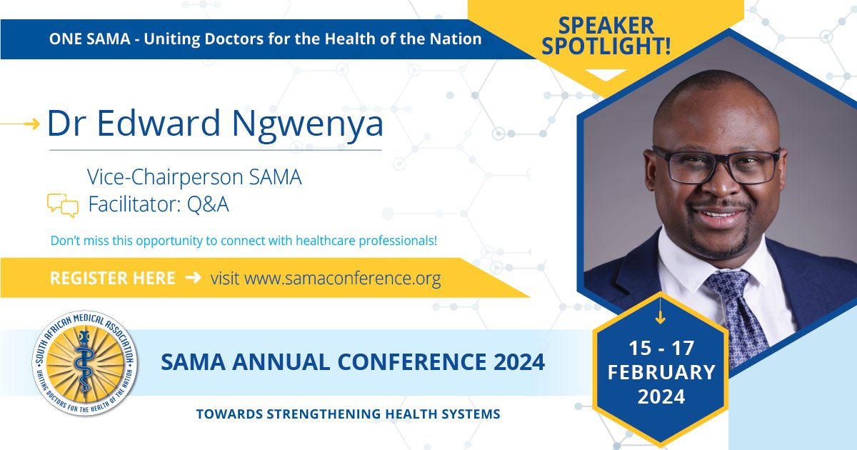 SAMedicalAssoc's tweet image. SPEAKER SPOTLIGHT: Dr. Edward Ngwenya with a Vote of Thanks

#sama2024 #samaconference2024