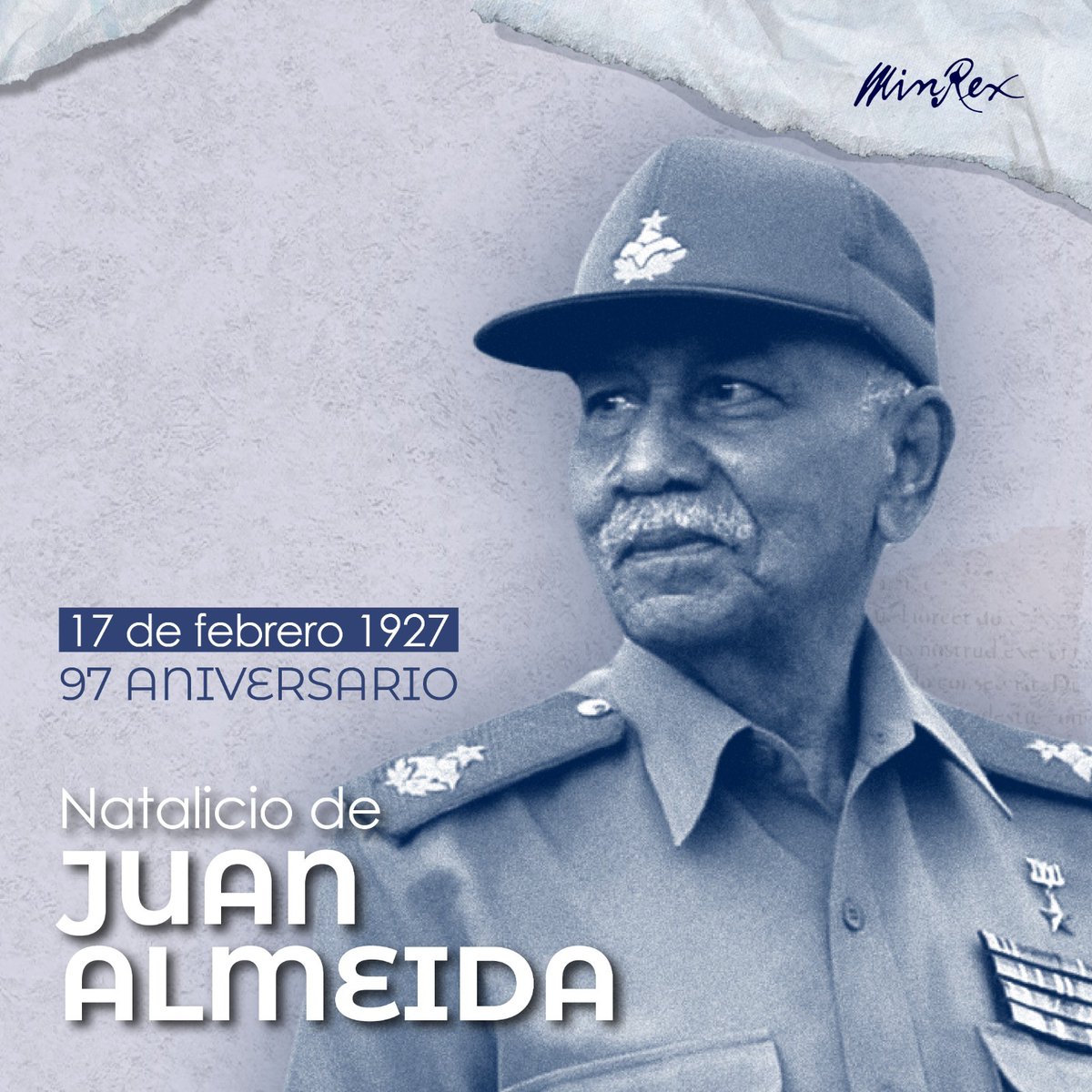 Hoy se cumplen 97 años del nacimiento de Juan Almeida Bosque, un hombre de extraordinaria fe en la victoria, amor por el pueblo y sensibilidad artística. Siempre te recordamos ¡Comandante! #AlmeidaVive