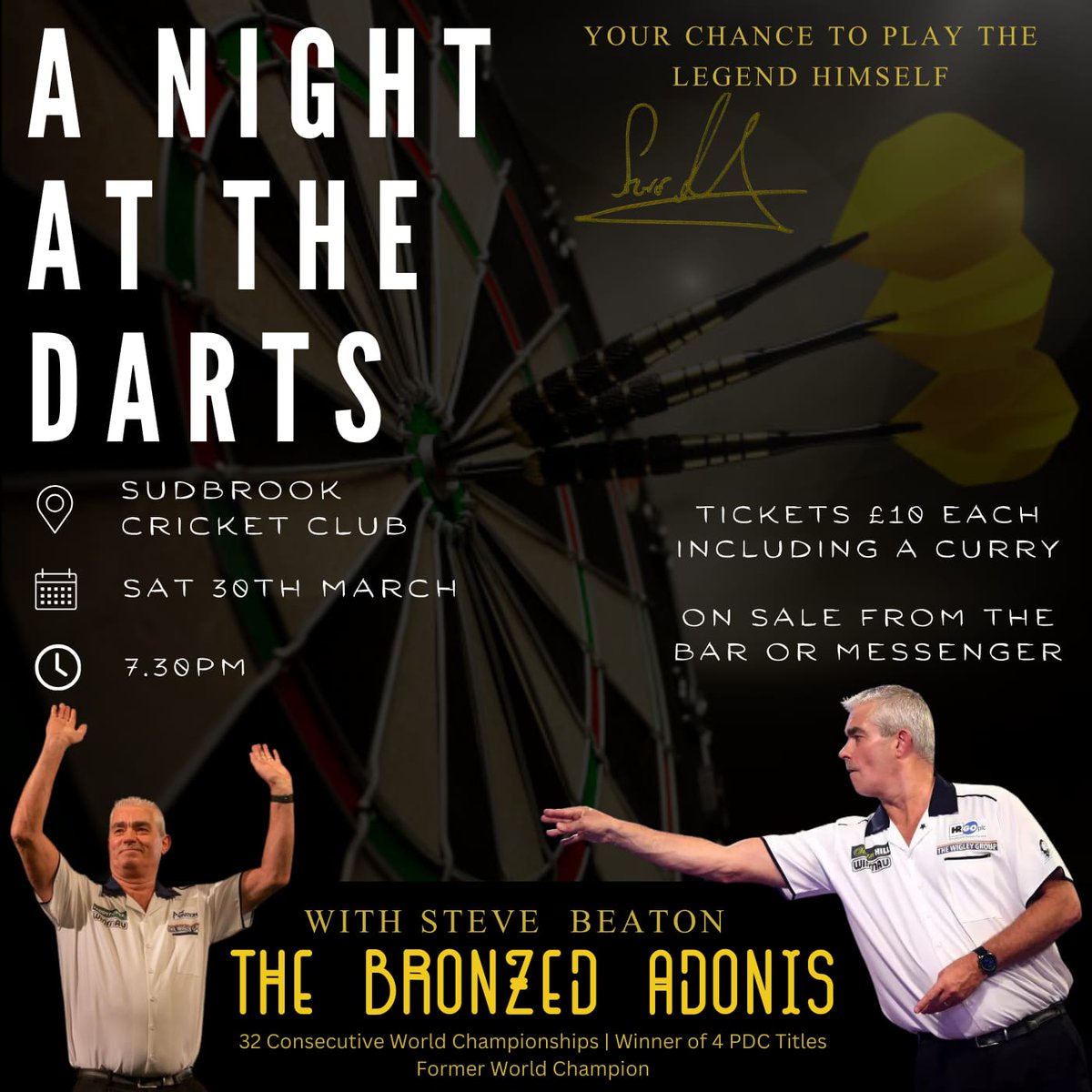 Tickets available from behind the bar next week 🎯💙💛💙💛 <a href="/Stevebeaton180/">Stevebeaton</a>