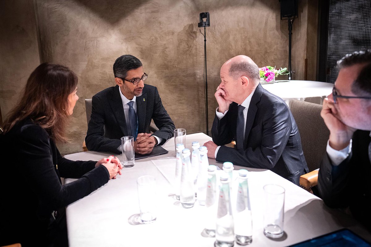 Also had an engaging conversation with Chancellor @Bundeskanzler at #MSC2024 about the opportunities of AI for the German economy and our AI Cyber Defense Initiative to help transform cybersecurity.