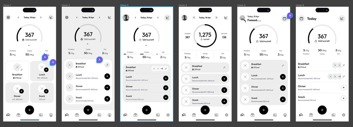 mattcantstop's tweet image. For tracking your calories each day for @SpoonMeApp, which interface are you feeling? I am leaning towards option 1 with a toggle in the top right to switch between photo based view, and list view. #trackit