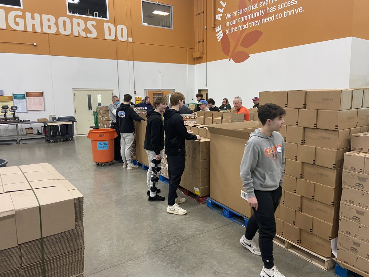 It was great to give back today at the Northern Illinois Food Bank. We raised the equivalent of $2128 of groceries and packed over 16,000 lbs of food. Proud of our guys for giving up their Saturday morning. Thanks to Mrs. Tisch for organizing.