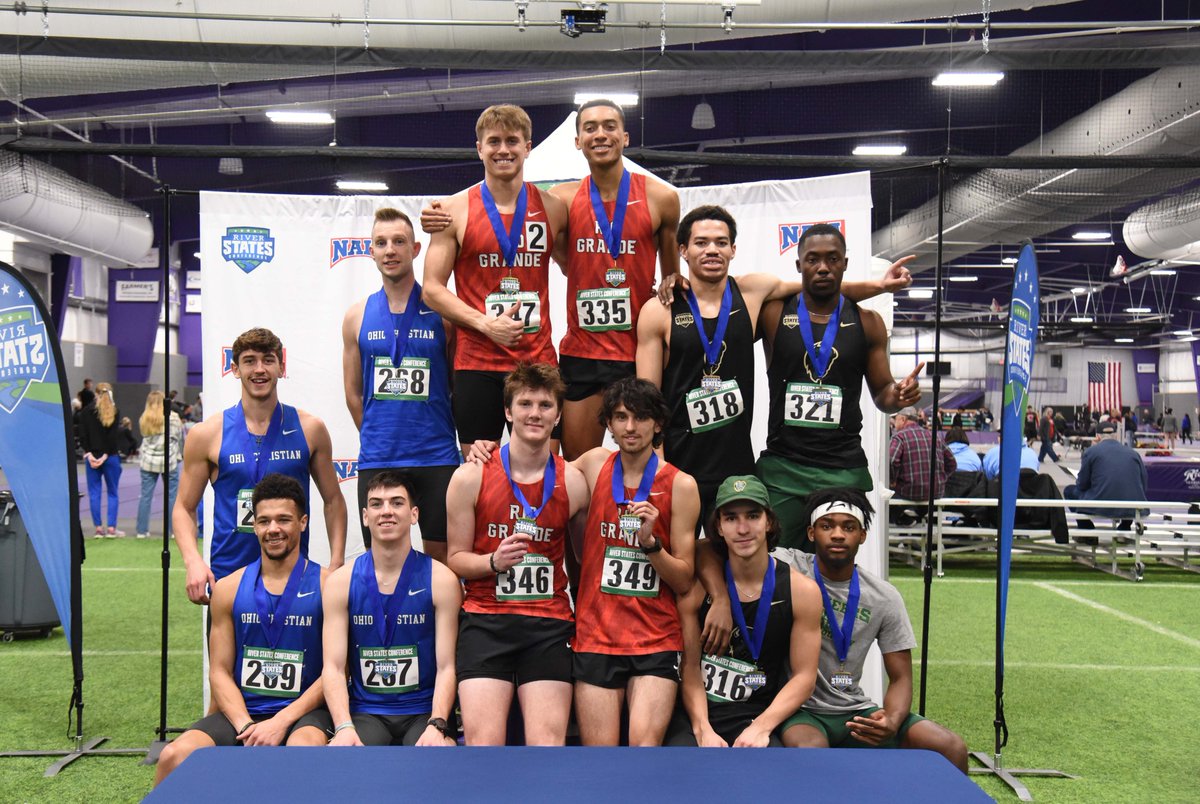 RiverStatesConf's tweet photo. #RSCTrack -- Men's 4x800

1. Rio Grande (Beverly, Persinger, Larue, Lightner) -- 7:58.42 (Meet Record)
2. Ohio Christian -- 8:05.72
3. Point Park -- 8:26.47

#RSC #NAIA https://t.co/uUHxH8NcdN