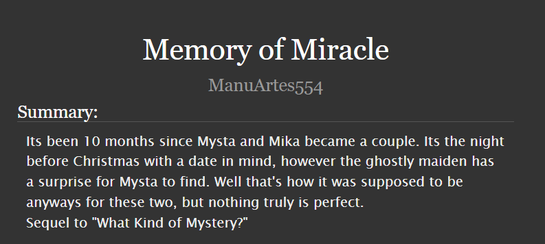 artes554's tweet photo. Had to repost this.
From the love and strength of people, I will continue to write as I've always done. "Memory of Miracle" is now live. A late Christmas and early Valentines day gift for all to enjoy.
https://t.co/HACZKiEBYz
#MysMi #nijispicyfics #Mikawin #mystariASS https://t.co/gg4doctrPv