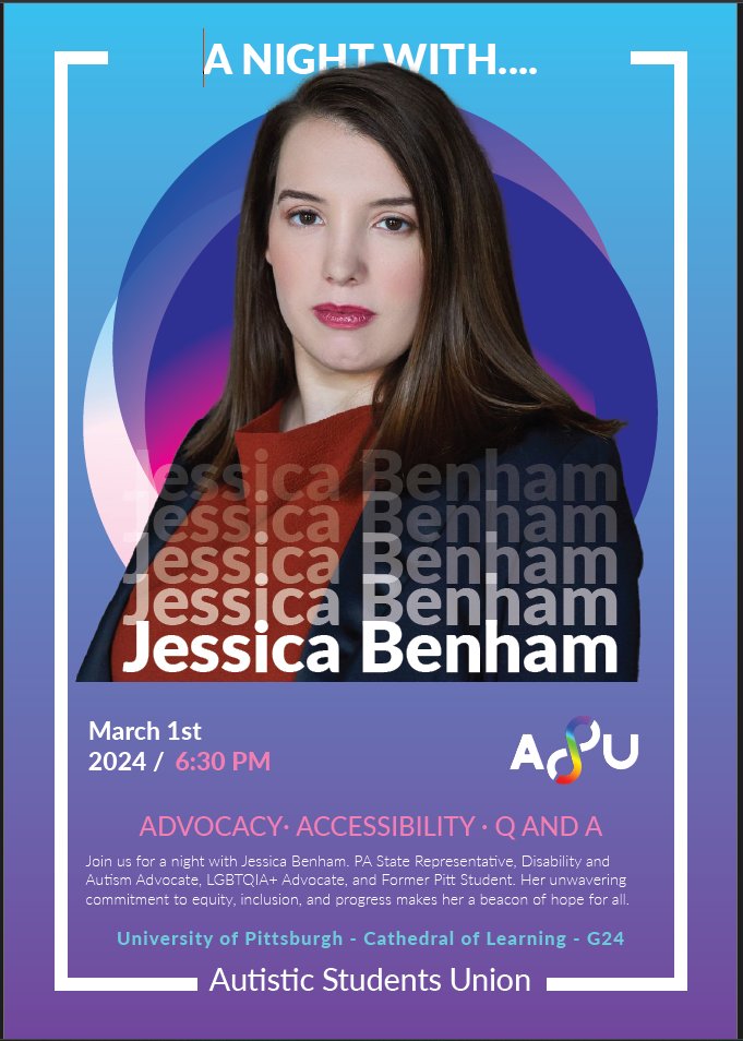 autisticatpitt's tweet photo. We are so excited to formally announce that we are welcoming back @jessicalbenham  to the University of Pittsburgh!

Jessica cofounded the Pittsburgh Center for Autistic Advocacy, and was a leading organizer in the graduate student unionization effort during her time at Pitt. https://t.co/ljldFb7eT4