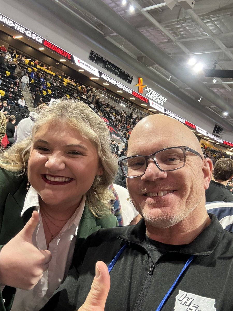 CONGRATULATIONS to vocalist Summer Schroeder from My. Pleasant High School, and her director Makenzie Kaufman-Ho, for kicking off our State Tournament run with a powerful performance of the National Anthem at the State Dual Team Wrestling Tournament in the Xtreme Arena!!