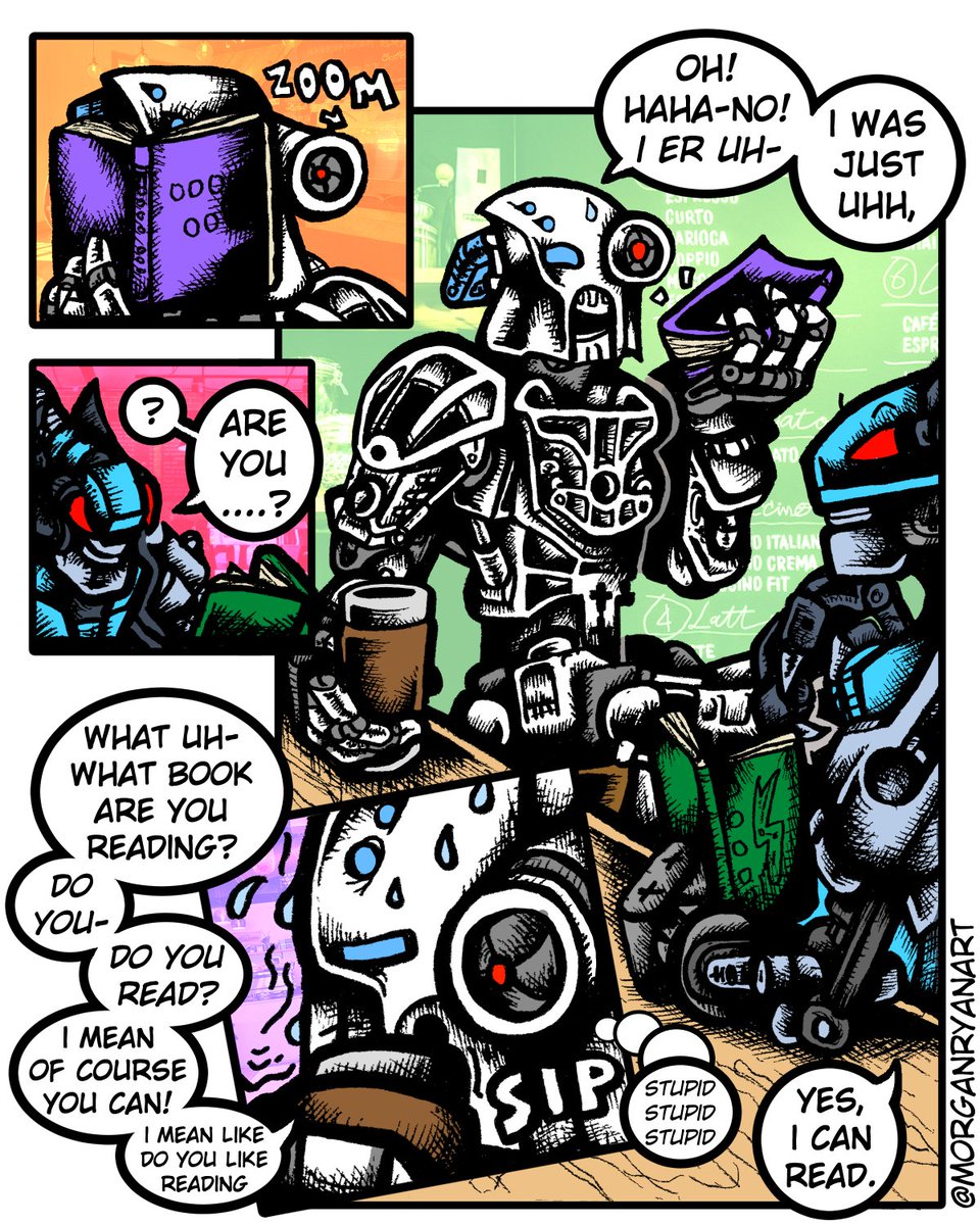 MorganRyanArt's tweet photo. Toa Nuju Metru being flirty for @JayysNest 🤍 Charity commission number 10! #bionicle #toa #nuju #metru #lariska #fanart #comic #drawing https://t.co/jjRiR6rKWE
