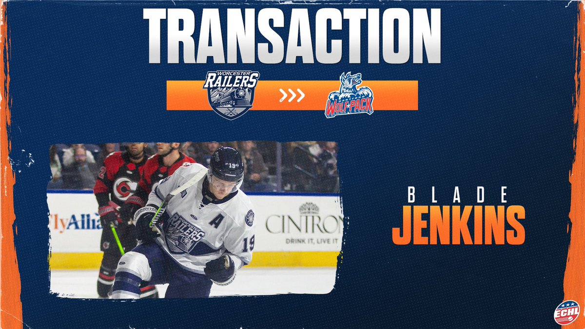 PLAYER TRANSACTION | ✍️

Forward Blade Jenkins has signed a one-way contract with the Hartford Wolfpack of the American Hockey League.

Thank you for everything and best of luck in Hartford, Blade!

Read more here: tinyurl.com/n867crpd

#RailersHC