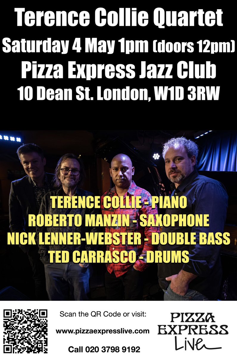 Looking forward to my new quartet’s next London date @pizzajazzclub #Maythe4thbewithyou @jazzlondonlive @LondonJazz @Jazzwise @daniraestar @funkingted @officialjazzlon #livejazzmusiclondon #livejazzmusicnearme #jazzmusiclive #livemusicjazznearme #jazz #live