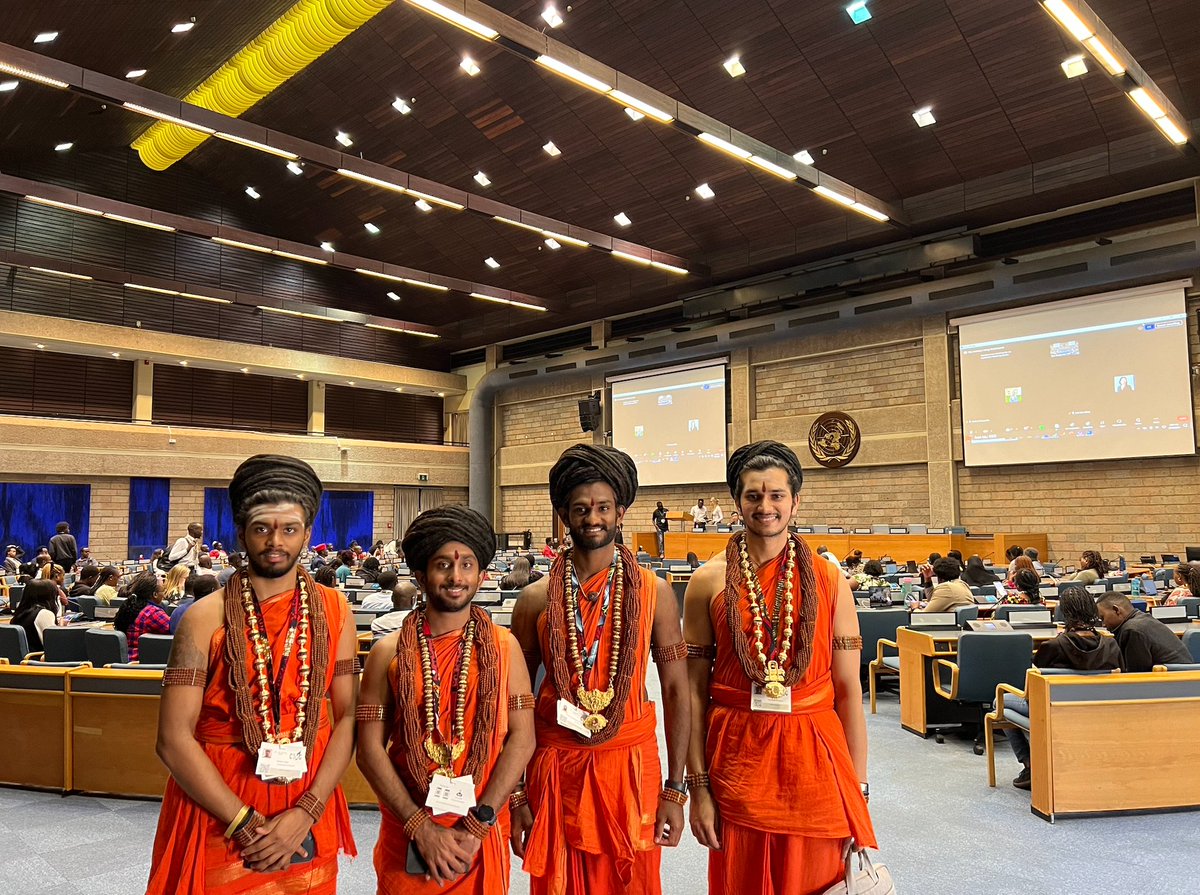 SriNithyananda's tweet photo. KAILASA is Represented at UN Youth Environment Program, Voices for Change: Driving Advocacy Through Eco-Spiritualities

UNEP Headquarters, Nairobi, February 17, 2024 – Diplomats of KAILASA represented KAILASA’s views on the environment at the UN Youth Environment program held at the UNEP Headquarters in Nairobi.

The Global Youth Environment Assembly (Global YEA) is a crucial platform that gathers young environmental enthusiasts and policy advocates from around the world to participate in policy discussions and knowledge-sharing. This year, it will culminate with the formulation of the Global Youth Declaration on Environment, which will be presented at the sixth session of the United Nations Environment Assembly.

The Global Youth Declaration (GYD) is a pivotal statement poised to represent the collective voice of youth from diverse regions, backgrounds, and perspectives, uniting in a resounding call for effective, inclusive, and sustainable global actions to address climate change, biodiversity loss, and pollution.

KAILASA’s diplomats presented solutions from Hinduism, the world’s most ancient civilization, and the model eco-friendly sustainable eco-systems established by THE SUPREME PONTIFF OF HINDUISM (SPH), BHAGAVAN SRI NITHYANANDA PARAMASHIVAM around the globe.

Hinduism fundamentally reveres all living and inanimate entities as manifestations of the Divine. The principle of Advaita, or Oneness, the inter-connectedness of all things, guides us to perceive the inherent divine nature of all things without discrimination, including animals and plants. In Hinduism, the Earth is worshiped as a living Goddess, respected and honored. In a practical application of this universal principle, THE SUPREME PONTIFF OF HINDUISM (SPH) has restricted the use of plastic and other materials harmful to the environment in KAILASA’s ecosystems, preferring reusable, recyclable, or recycled materials and encouraging self-sustenance through organic farming. THE SPH has also launched the global Ishanya project that collects, recycles, and distributes medical equipment, food, and other commodities to communities in need in different regions of the world.

KAILASA stands unequivocally for the protection of the environment and the adoption of sustainable policies around the globe. In Voices for Change: Driving Advocacy through Eco-spiritualities, KAILASA contributes to global dialogue and policy-making on this pressing matter, taking concrete steps for effective change.

#KAILASA #Nithyananda #UnitedNations #YouthEmpowerment #Nairobi