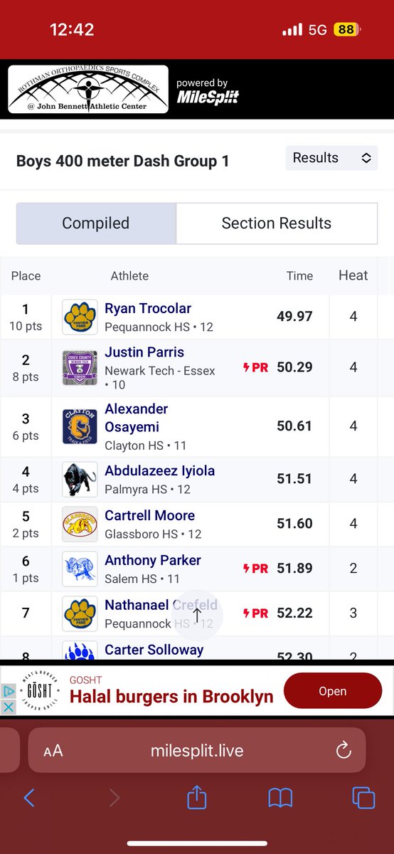 🚨Ryan Trocolar is your Group 1 STATE CHAMPION in the 400m🚨with an PR and school record of 49.97‼️ <a href="/pthsnation/">Pequannock Township High School</a> <a href="/AthleticsPTHS/">PTHS Athletics</a> <a href="/njmilesplit/">MileSplit New Jersey</a>