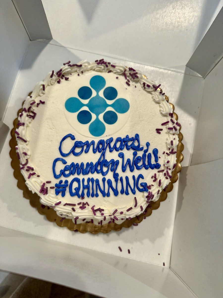 The past few years, I’ve had the unique pleasure of working with some of the brightest minds AND genuine people on this 🌍 via @CommonWell. This week they got a well-deserved #QHIN designation—which calls for cake 🎂 and bubbles 🫧. #QHINNING #TEFCA #InteropDoneRight
