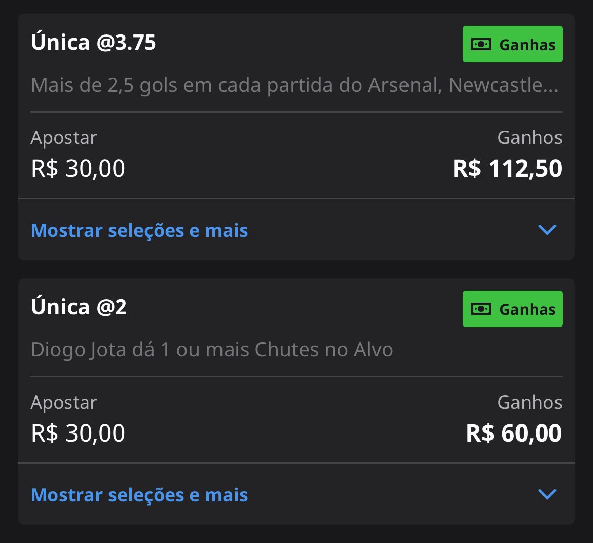 Hoje a forrada foi por conta do @APalpites, além das turbinadas, ainda peguei as do site e fiz algumas com as suas pesquisas. Muito obrigado Pedro. 👍