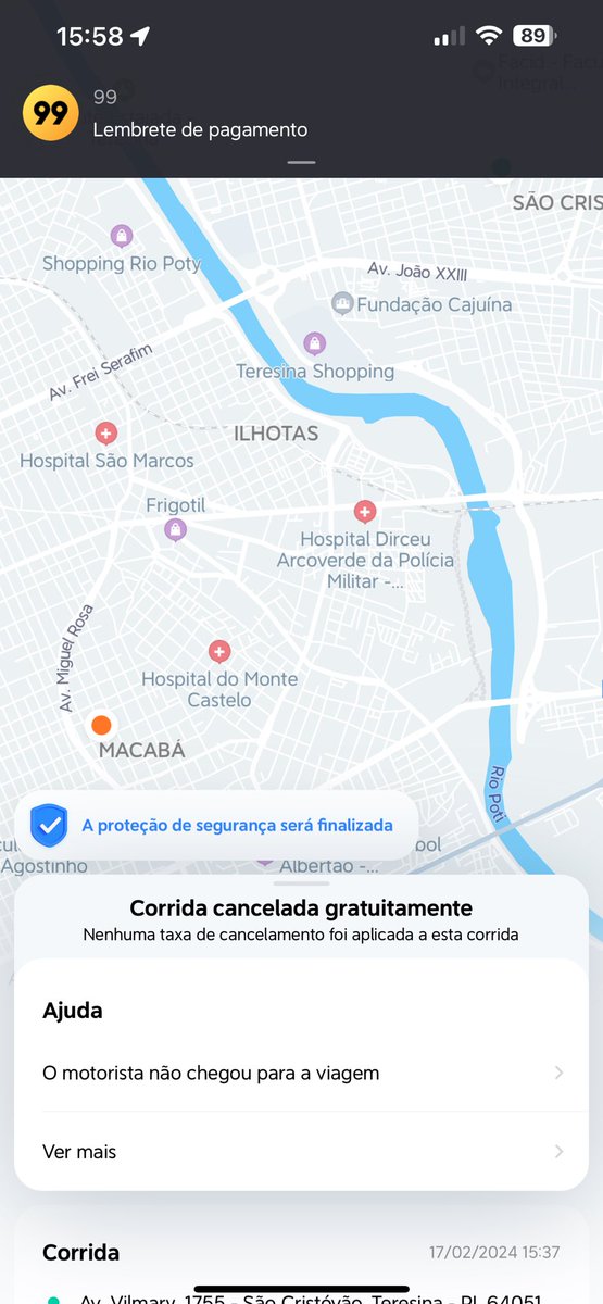 marconilacerda's tweet photo. Pedi um 99 era 15:39, ele aceitou e tava 6min do local, foi se afastando.. fui ver já tava 11min do local, ele querendo que eu cancelasse pra n pagar a taxa, pois ele se afastou mais até o Alphaville , aí depois desistiu e fez o retorno e chegou no local, 19min depois que pedi+ https://t.co/g2pqJ1KgQa