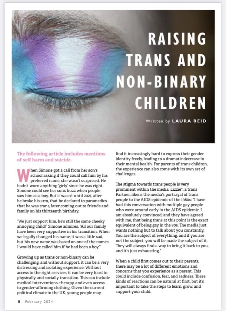 Transgendertrd's tweet photo. Executive Director @JohnLewisRetail says Partners should be able to "learn from the experiences of others."
What are parents supposed to learn from this misleading and harmful piece?
What is a 'trans child'?
What is a 'non-binary child'? https://t.co/W8urn366MC