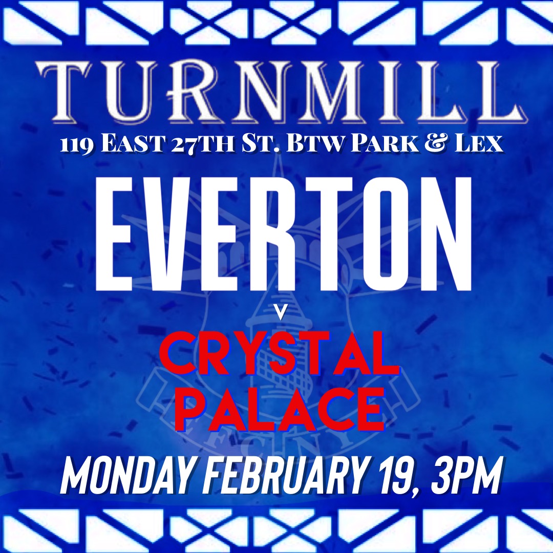 Everton v Crystal Palace - Mon 19 Feb - Kickoff 3pm Live w/Sound! #COYB ⚽️💙 @Everton @EvertoninUSA @EvertonUSA @NAToffees @nyc_evertonians @EFCdaily_ @EFC_FansForum @ThePeoplesGroup #bluebar 😎🎶