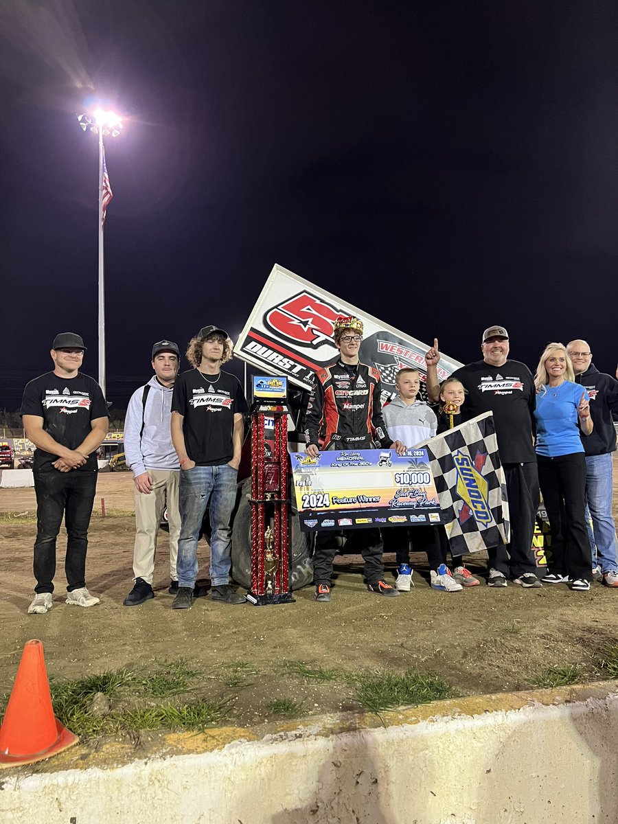 From 14th to 1st, what an awesome run for the last “King of 360’s” 👑 at @eastbayracepark! #team5T @CITGO @HampelOil #CitGard @MystikLubes @premiertruckgrp @GriffinFishing @SchureBuilt @factorykahne @K1RaceGear @OutlawwingsOKC @TjForged @BellRacingHQ @durst_inc @ALdriveline