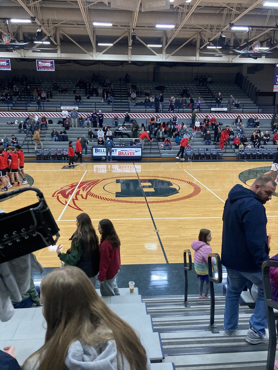 Light crowd on a Saturday afternoon matinee featuring 18-3 Bellmont hosting 16-4 Bishop Luers.