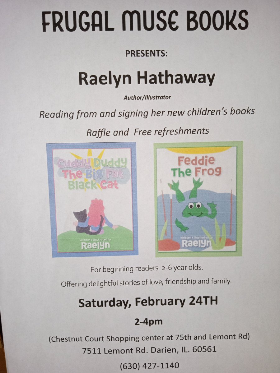 Bring the kiddies for an afternoon of fun and fiction next Saturday and get a book signed by a great local author.  #frugalmusebooks  #localauthor  #indiebookstore