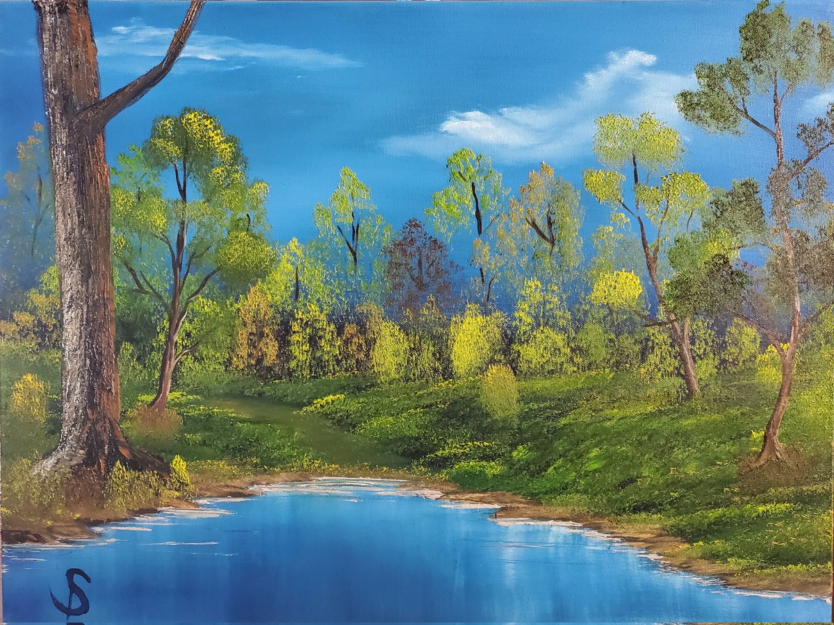 daalse's tweet image. Joy of Painting,  Season 5, Episode 2, Twilight Meadow.