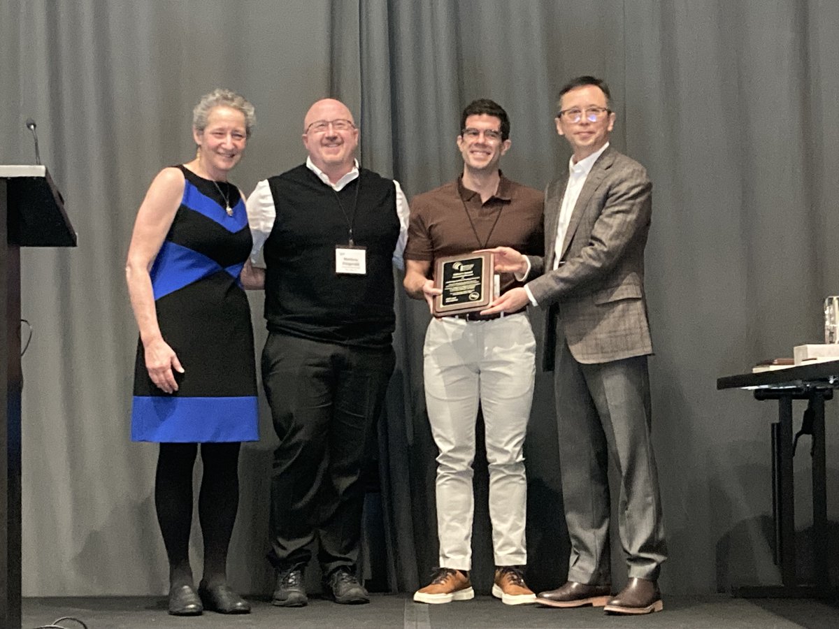 The Editor's Award for Outstanding Publication in Ear and Hearing was awarded to Dr. Matt Fitzgerald and colleagues at our awards ceremony yesterday for their Ear and Hearing paper on rethinking how we tests speech recognition clinically.