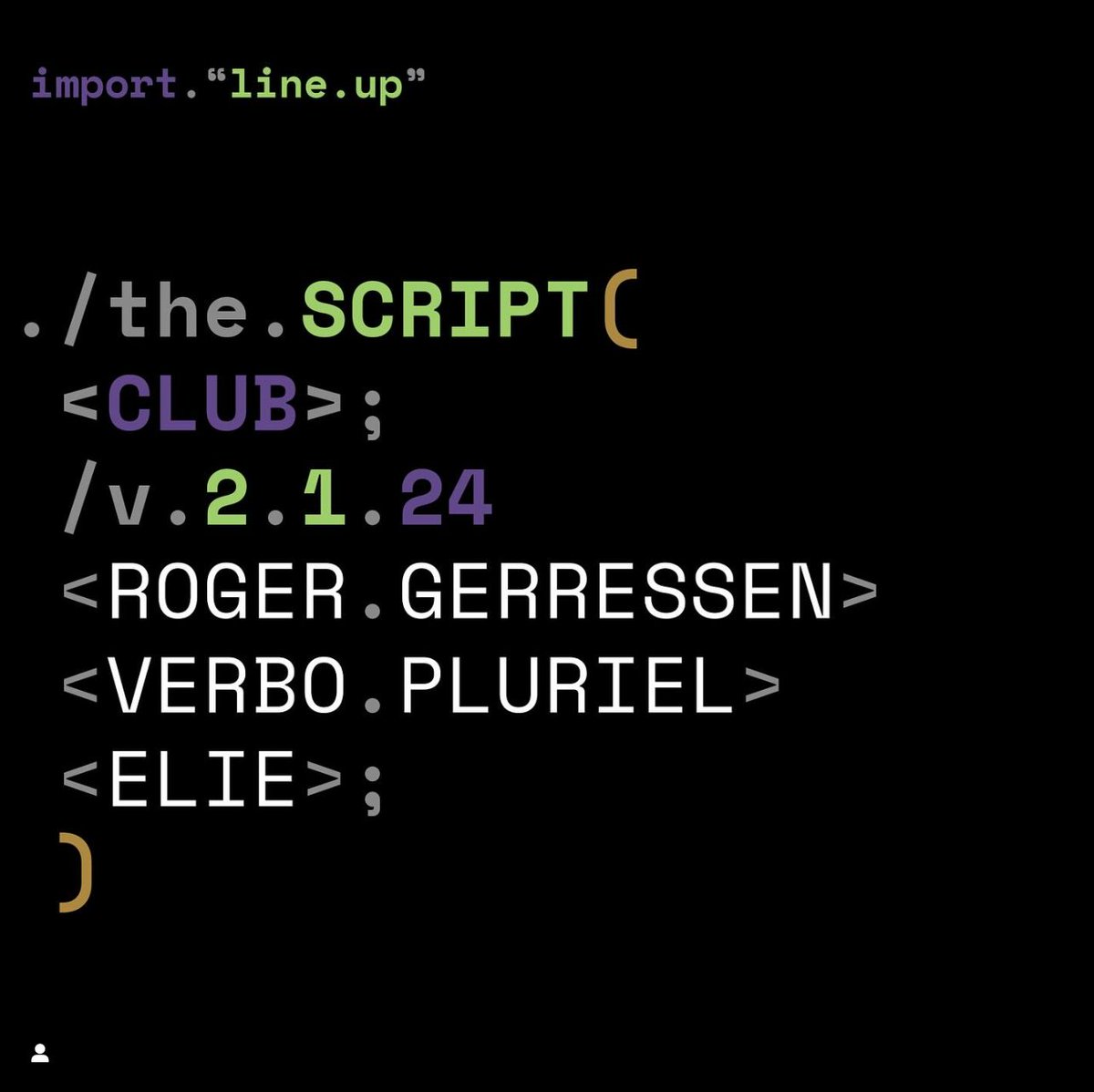 Now in the <script/club>
V2.1.24
ROGER GERRESSEN
VERBO PLURIEL
ELIE
👾
#TheScriptClub #ScriptClub #VirtualReality