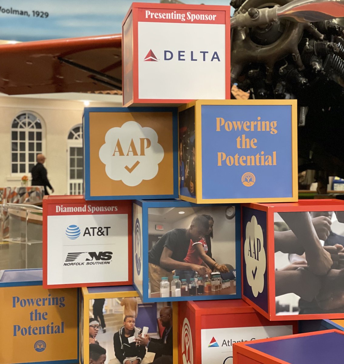 unitedwayatl's tweet photo. Today we’re at the @delta Flight Museum for our 8th Annual AAP Leadership Luncheon w/ special guest @omarihardwick! Thank you to all our sponsors incl. @delta, @atlantagaslight, @coxenterprises & @deluxe for making this event possible. #leadwithaap https://t.co/I8W3y1yG7P