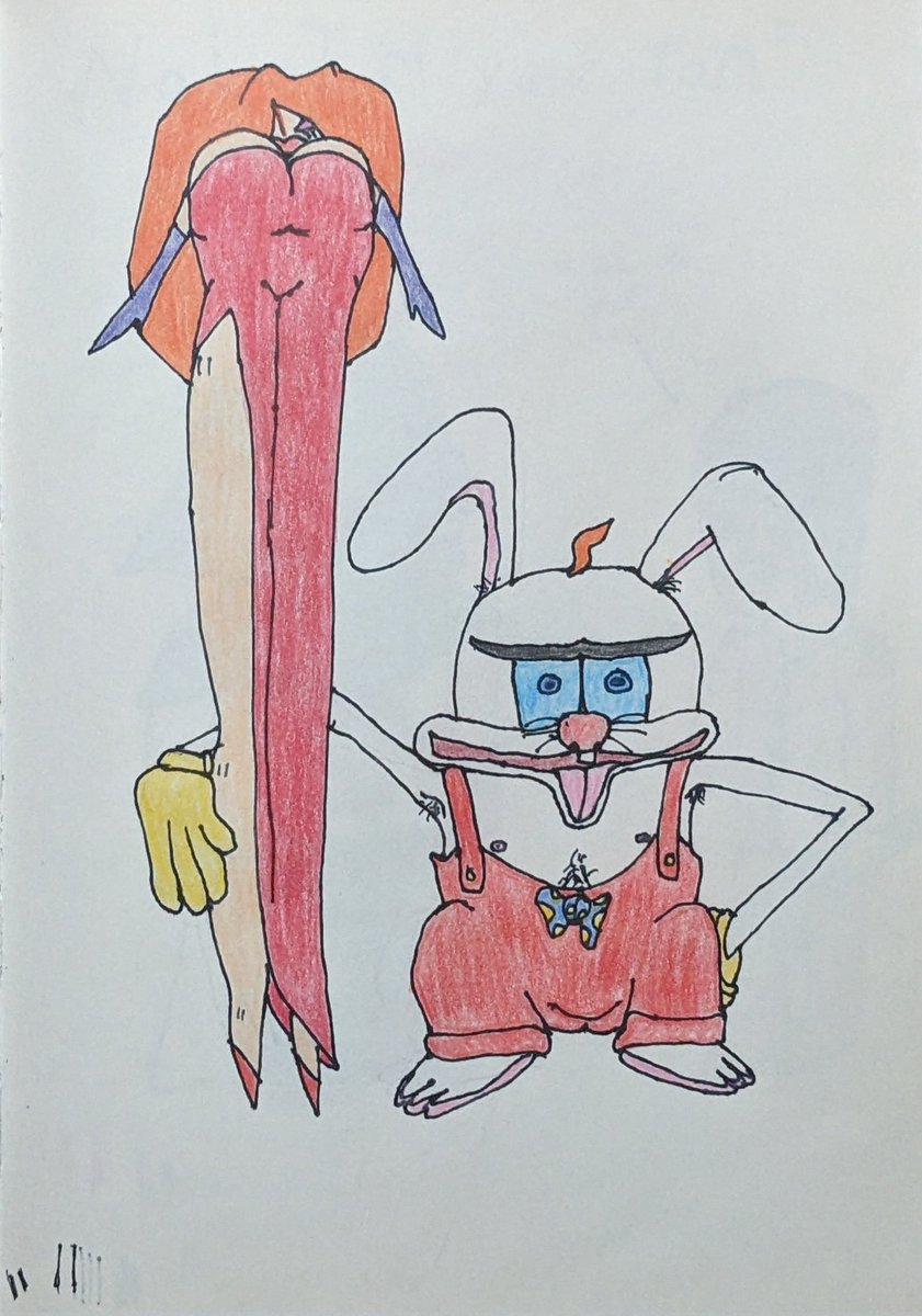 All this talk of Ai &amp; real art reminded me I got a handful of drawings I never shared, so I'll start that now.

Roger Rabbit &amp; Jessica Rabbit

#WhoFramedRogerRabbit #illustration