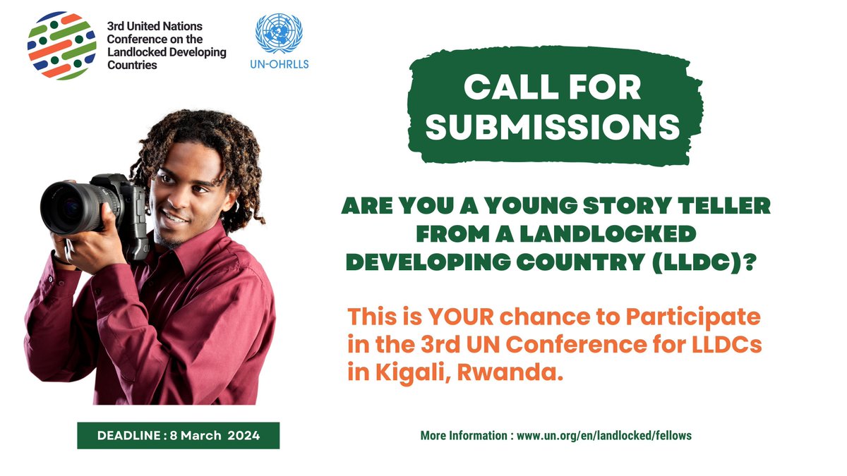 🌟 Calling Young Storytellers from LLDCs🌟

If you are passionate about storytelling &amp; you come from an LLDC, this is an opportunity for you to improve your storytelling skills, receive state of the art camera equipment AND  attend #LLDC3 in Kigali!

➡️   buff.ly/3SCBRjo