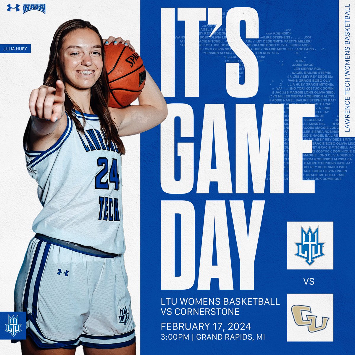 LTUAthletics's tweet photo. 🚨 GAME DAY 🚨
🏀 @LTUWBasketball
🆚 Cornerstone University
🗓️ 2/17 🕒 3:00PM
📍 Grand Rapids, MI
📺 https://t.co/byEFRbRhFI
📊 https://t.co/UVQw0oA7xi
🎟️ https://t.co/odnxpQHmkA https://t.co/XEyt9au1J5