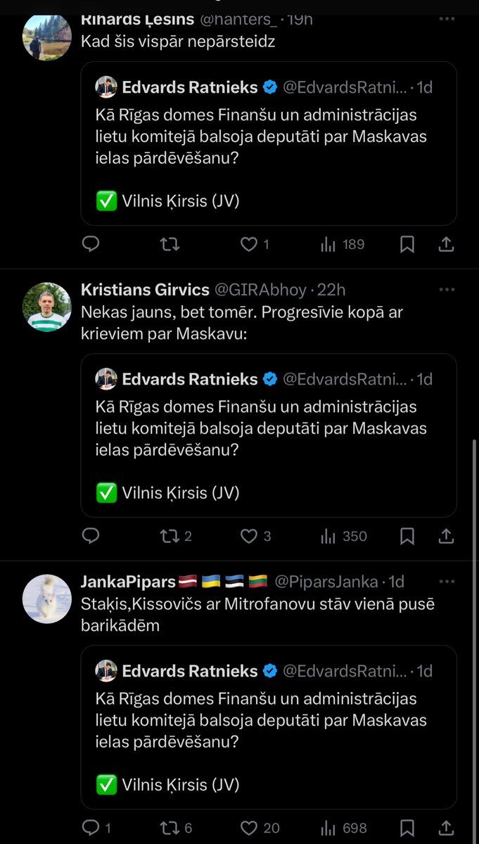 @esesmustirna @KarlisLapins @EdvardsRatnieks Ja un Kārlis nesaprot kas ir apakšā zem @EdvardsRatnieks tvīta, tad lūdzu jums rezonanse ko vēlējās panākt Edvards. Kā nav kauna?