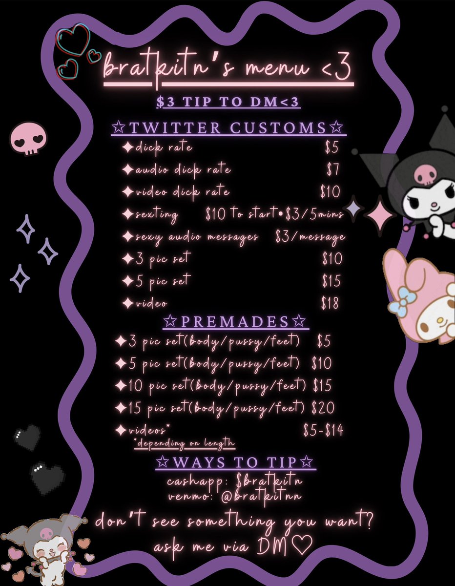 bratkitn's tweet photo. 🖤updated nsfwtwt pin🖤                

‼️AGE IN BIO OR UR BLOCKED‼️

• im brat~✨
• 27ish ♉️
• pre-hrt (NOT ftm, genderfluid)
• they/them ⚧︎
• switch (sub+)
• pan💗
• poly?🤭
• platonically flirty~
• 420 friendly🍃
• soft/hard kinks
• pet play🐱

♥️ + 🔃 4 moots https://t.co/xoxberKa3w