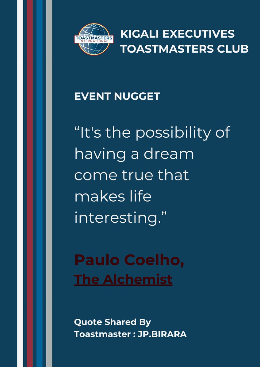 Our latest Meeting on 08-02-2024 was one of the books ;
The enthusiasm was palpable and our speakers imparted insightful quotes worth remembering.

Join our next meeting this coming Thursday on 22-02-2024

#kigaliexecutivestoastmasters
#publicspeaking