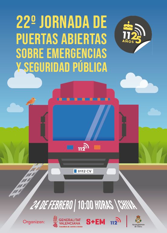 GVA112's tweet photo. 🗓️El próximo sábado 24 de febrero estaremos en la 22 edición de la Jornada de Puertas Abiertas sobre Emergencias y Seguridad Pública en Chiva. 

📢 Será una oportunidad única para conocer el trabajo de los servicios de seguridad y emergencias. 

Esperamos vuestra visita 👇🏻 https://t.co/dj1xwSSPdE