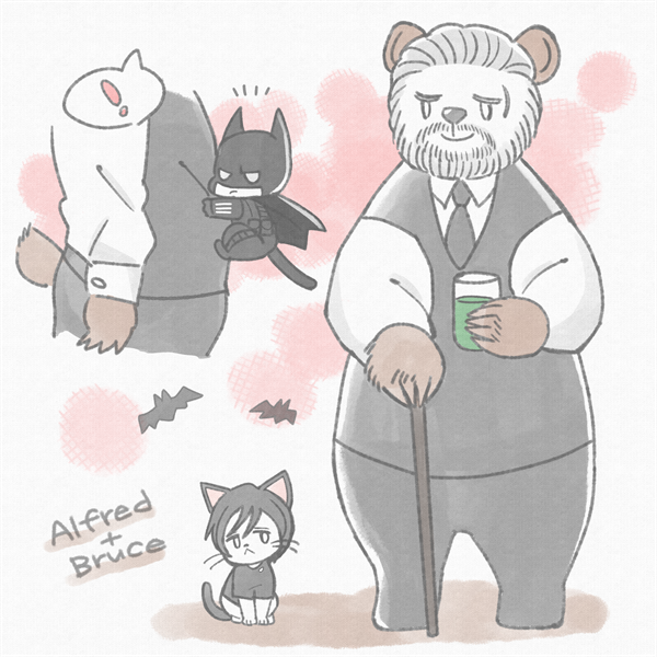 anomisakimade's tweet photo. 🐻Alfred＋🐈‍⬛ Bruce https://t.co/jJTHEqolnh