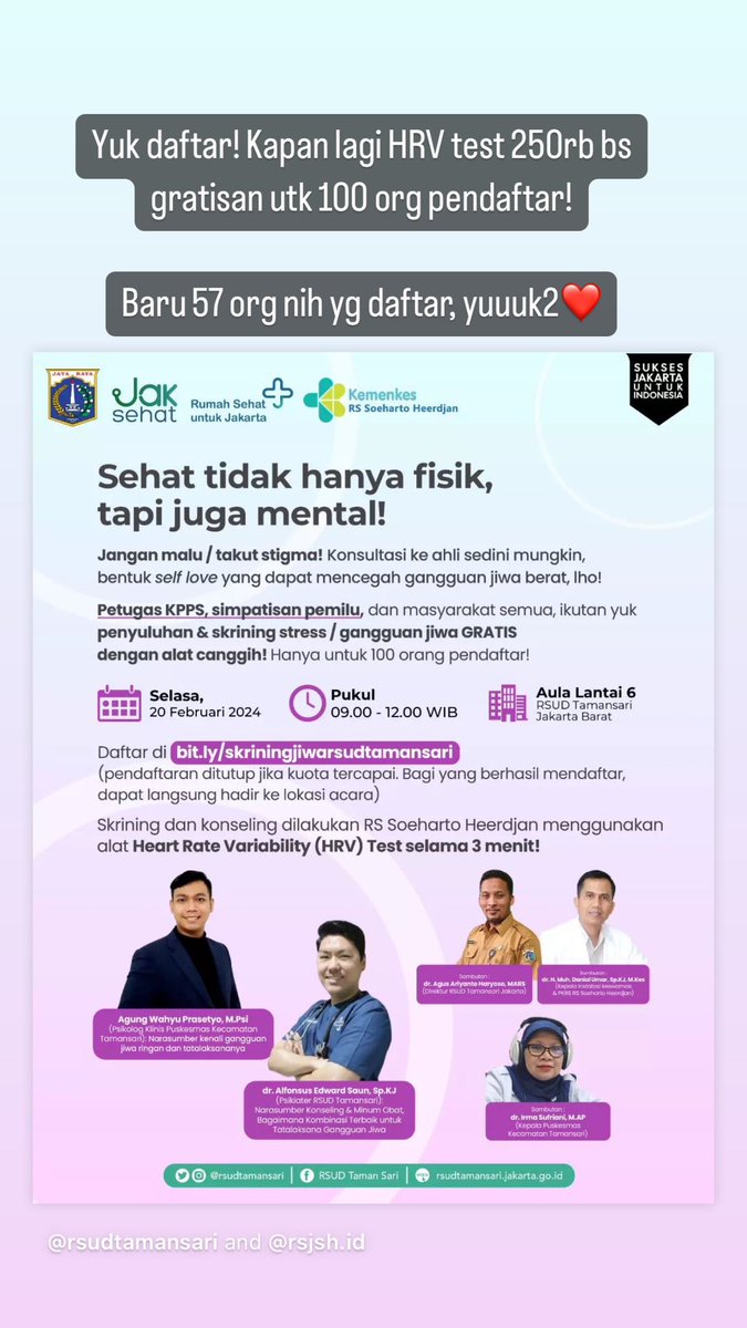 Yuk daftar ke <a href="/rsudtamansari/">RSUD TAMANSARI</a> !