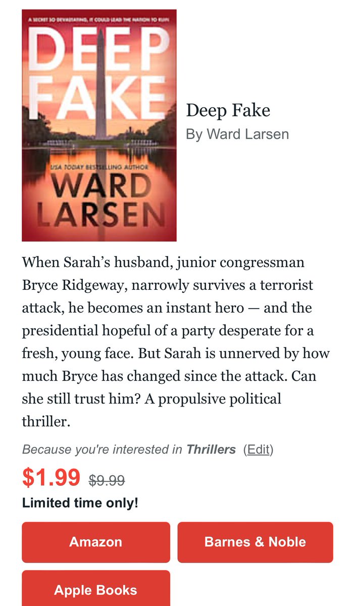 Here’s an awesome deal on an even better book! This is a great plot and wonderful story telling by @wardlarsen, definitely check this out if you haven’t already
