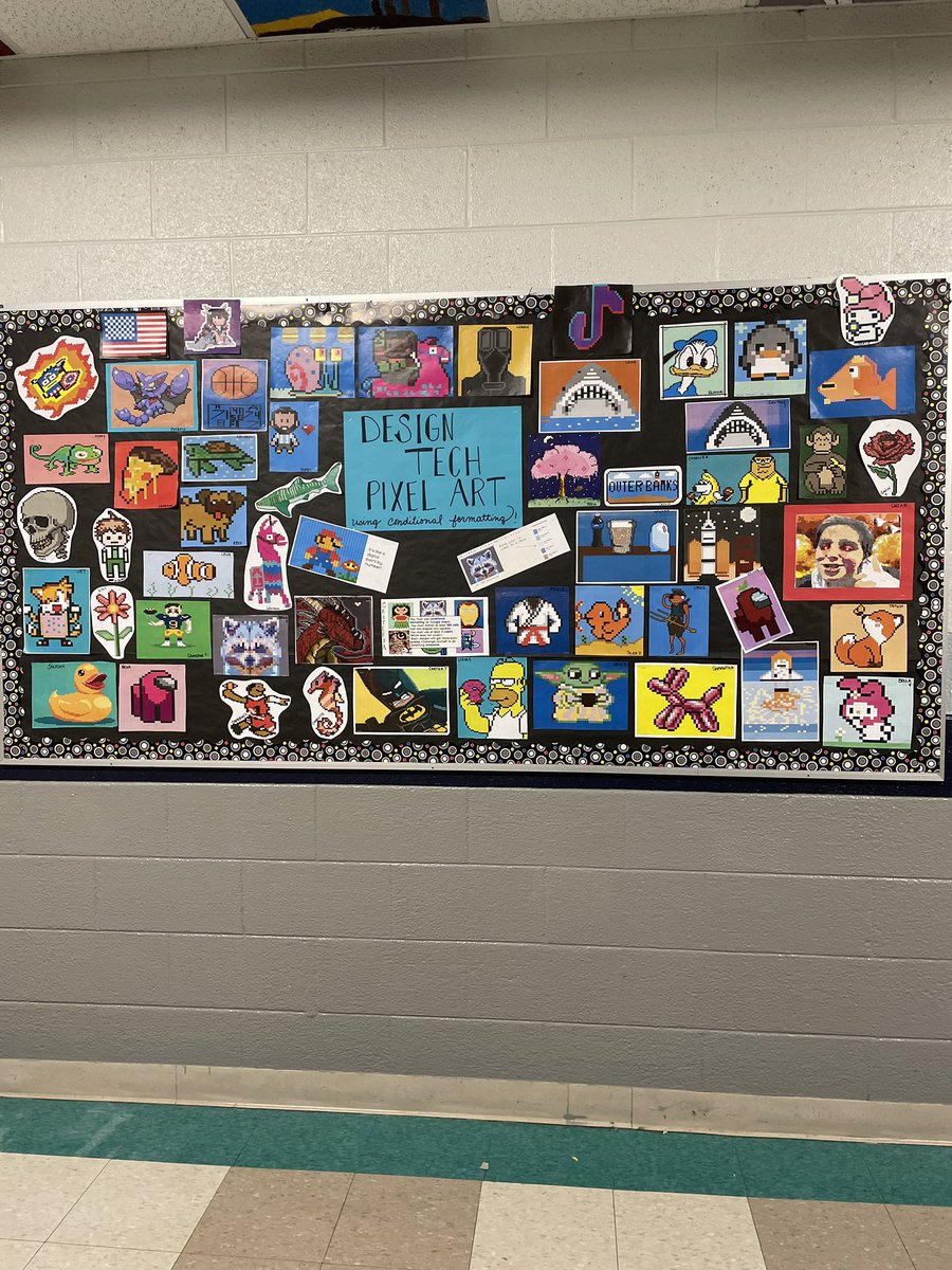 teambond's tweet image. The Pixel Art with Conditional Formatting in Google Sheets is still a favorite project for students! #STEAM #WEareWLCSD #DesignTech @CliffordSmart