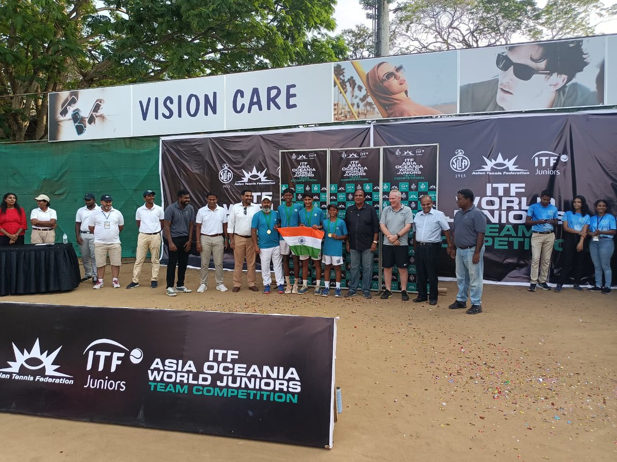 AITA__Tennis's tweet photo. Team India clinches victory in the final of the ITF World Juniors Team Competition Pre-Qualifying Sri Lanka 2024, securing their spot in the Asia/Oceania Final Qualifying to be played in Kuching, Malaysia from March 25th to 30th...🎾 🇮🇳🌟 

#WJTC #PreQualifying #Champions https://t.co/oumKpT526k