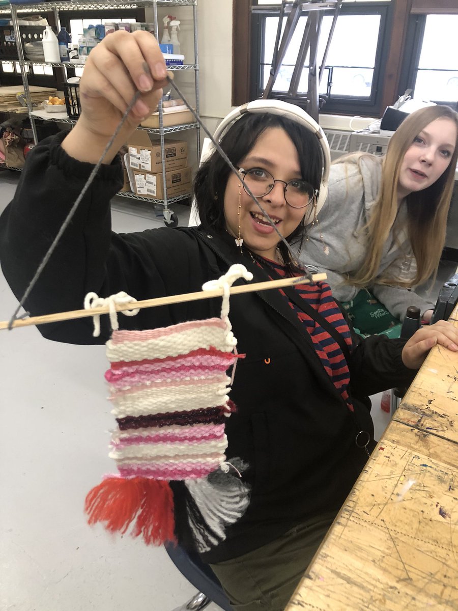 BittersKayleigh's tweet photo. Been awhile… here’s some pics of finished tapestries we did as part of our fiber arts unit. @DottkePBL #wawmproud https://t.co/IA93zu8H1S