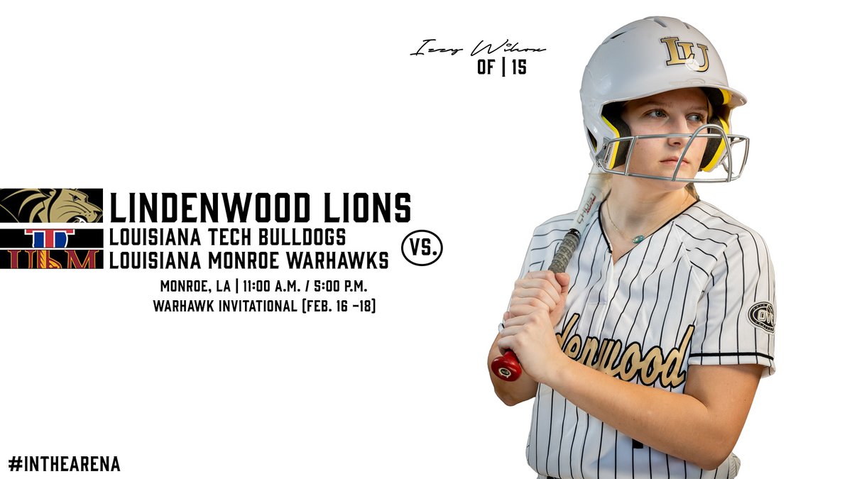 Two more game coming your way for @LindenwoodSB starting at 11:00 a.m. CT🦁🥎🦁 🆚Louisiana Tech / Louisiana-Monroe 🕙11:00 a.m. / 5:00 p.m. 📍Monroe, La. #NewLevel // #OVCit