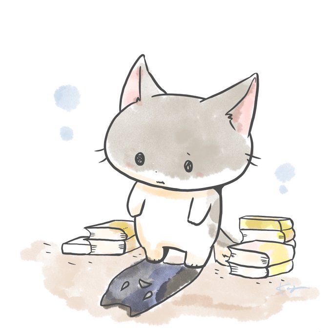 「本の山 猫」のTwitter画像/イラスト(新着)